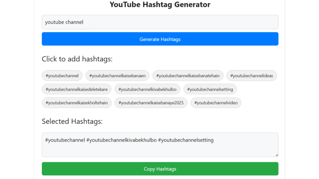 YouTube Hashtag Generator