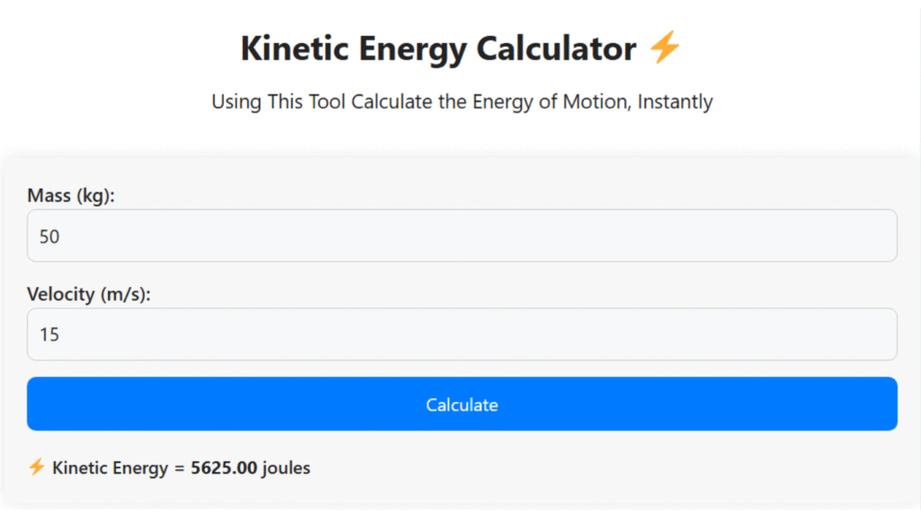 Kinetic Energy Calculator